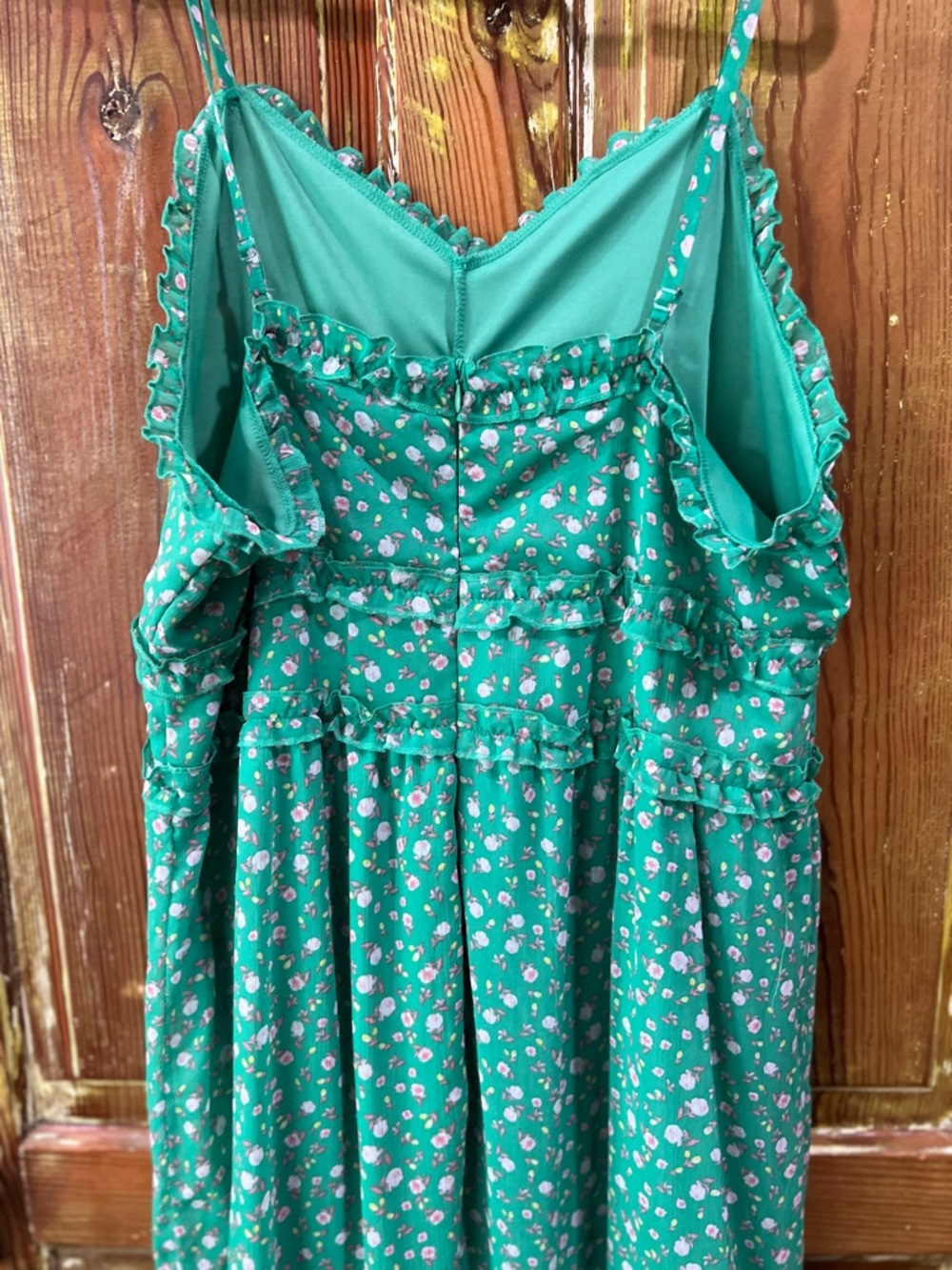 No Boundaries Green Floral Ruffle Dress - Picture 9 of 10